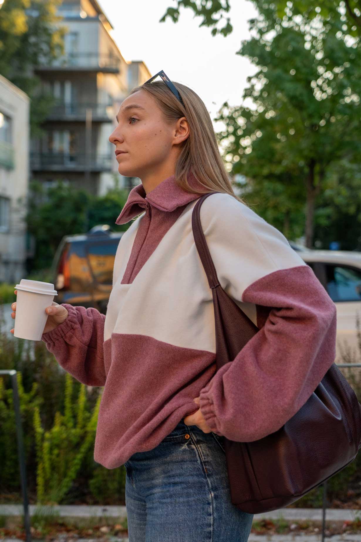 Polar bawełniany Pola mauve